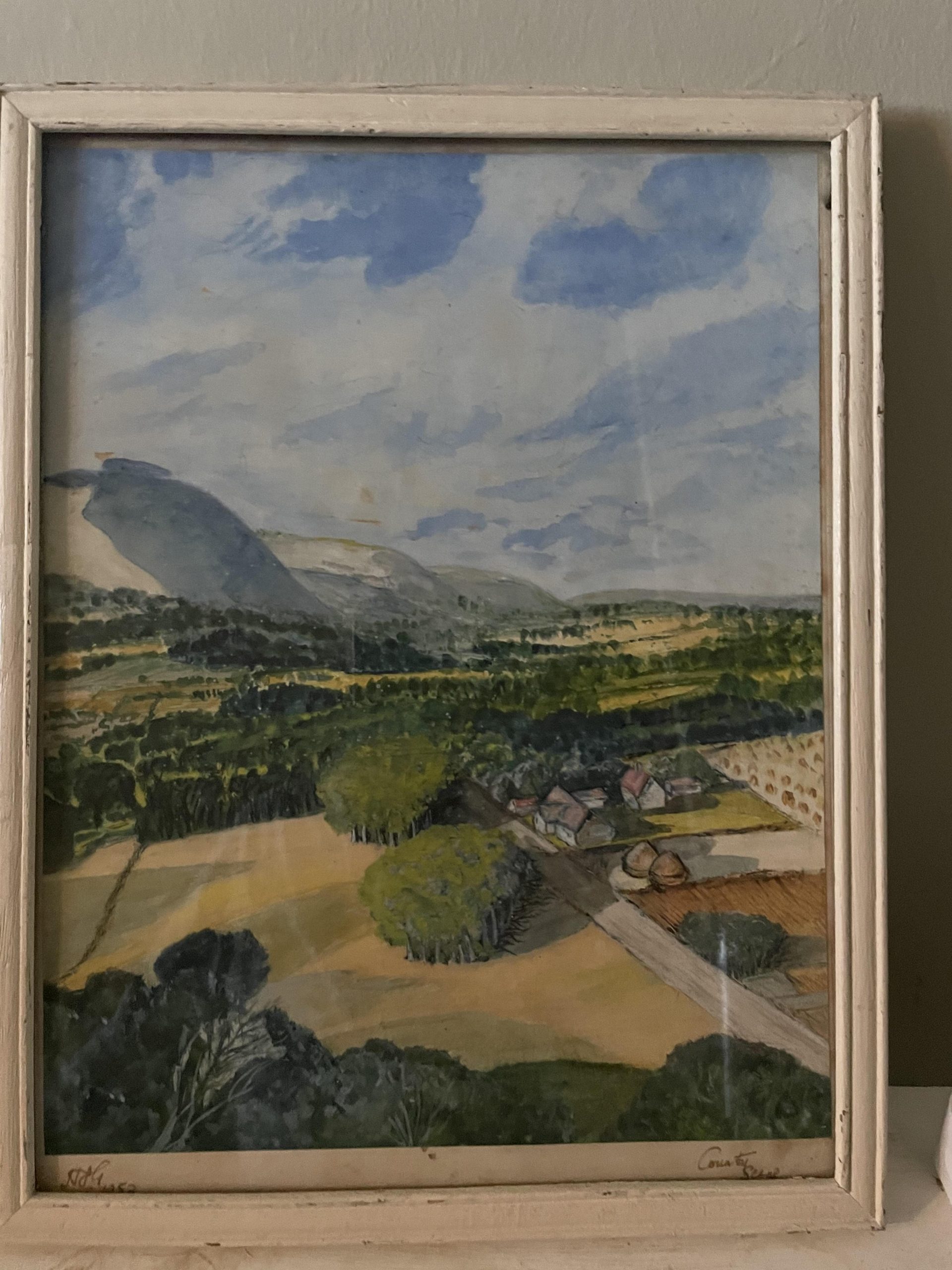 1950s watercolour haystacks at Giverny France