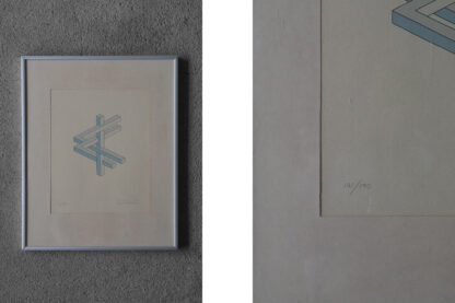 Oscar Reutersvärd, Impossible Figures,Color Lithograph, Framed - Image 2