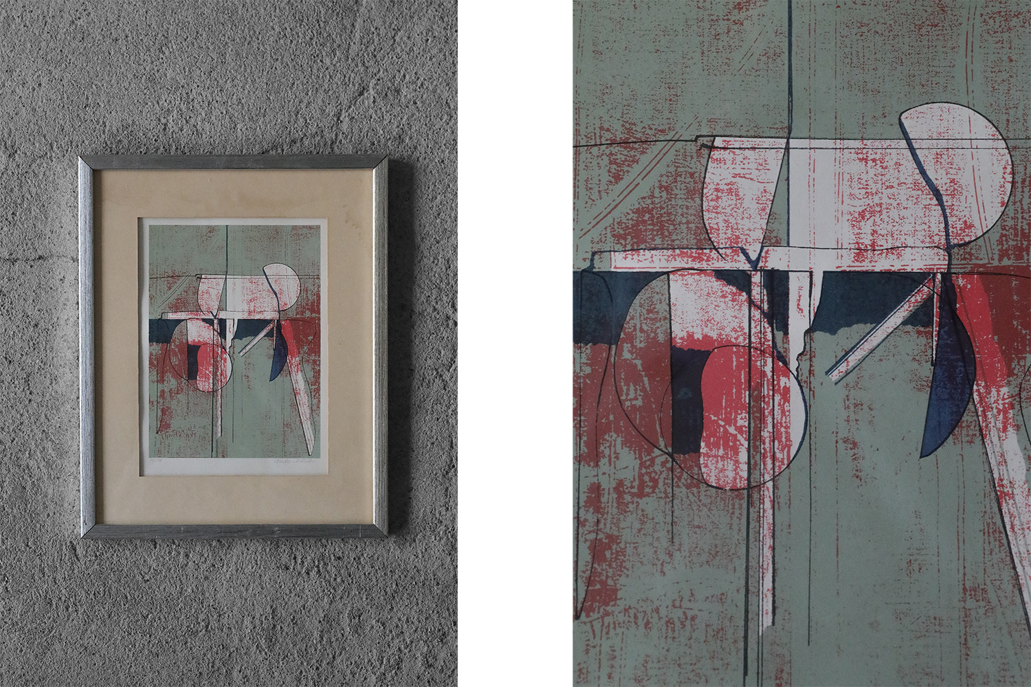 Anders Österlin, Komposition, Color lithograph, Framed