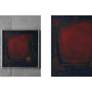 Eke Bjerén, Röd Aften, Oil on Canvas, 1962, Framed