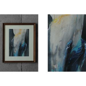 Watercolor, Pastel by Antoni Karwowski, Nude, Framed, 1992