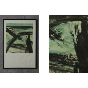 Frans Minnaert, Composition, Color lithograph on Simili Japon Paper, 1990s, Framed