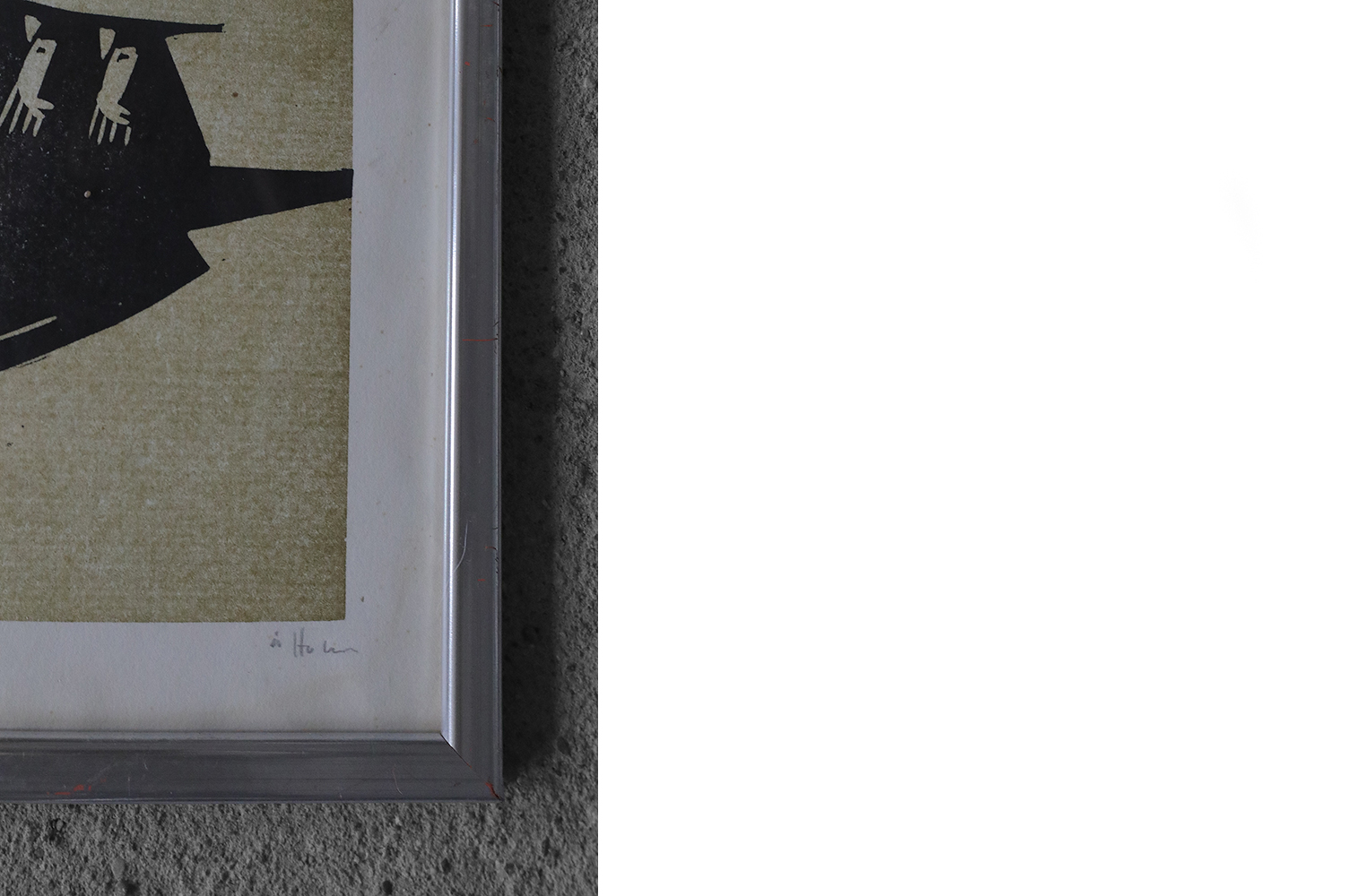 Åke Holm, Biblical Theme, Linocut, 1970s, Framed