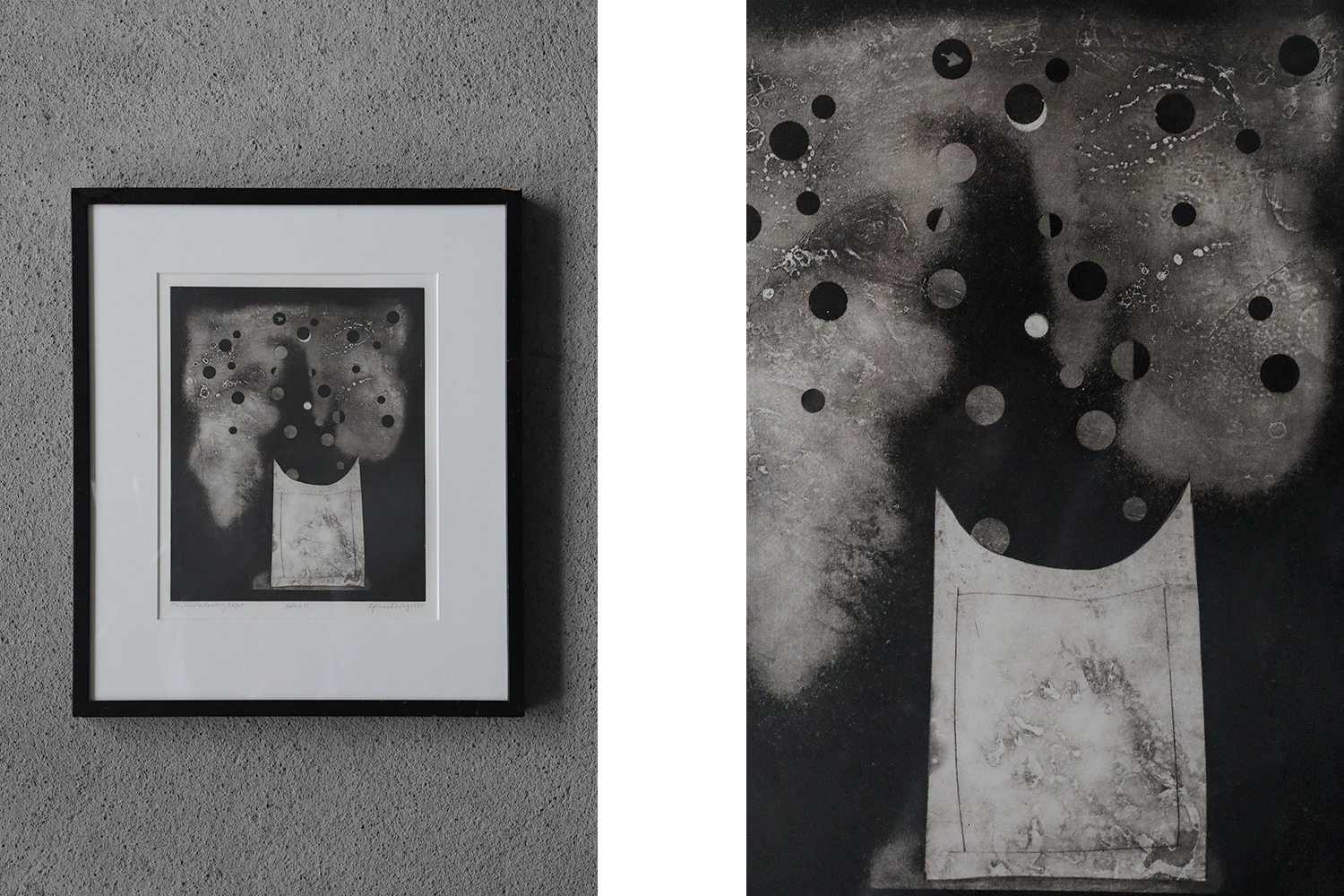Bertil Lundberg, Bukett, Etching, 1980, Framed