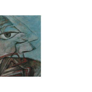 Color Lithograph by Cyr Frimout, Man with two heads, Framed