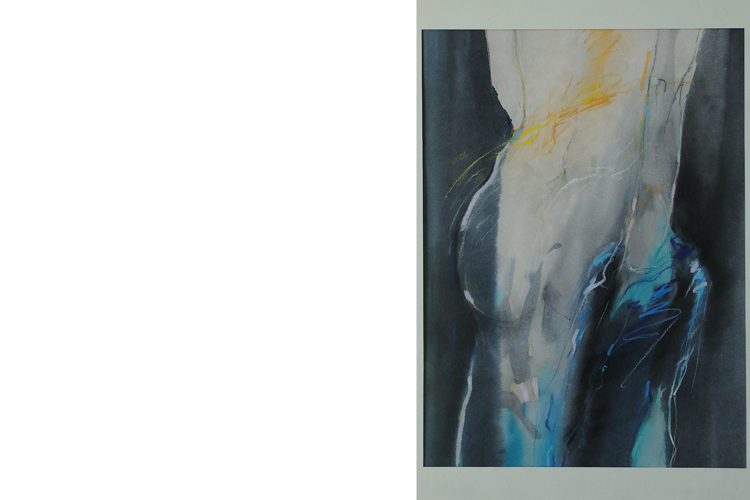 Watercolor, Pastel by Antoni Karwowski, Nude, Framed, 1992
