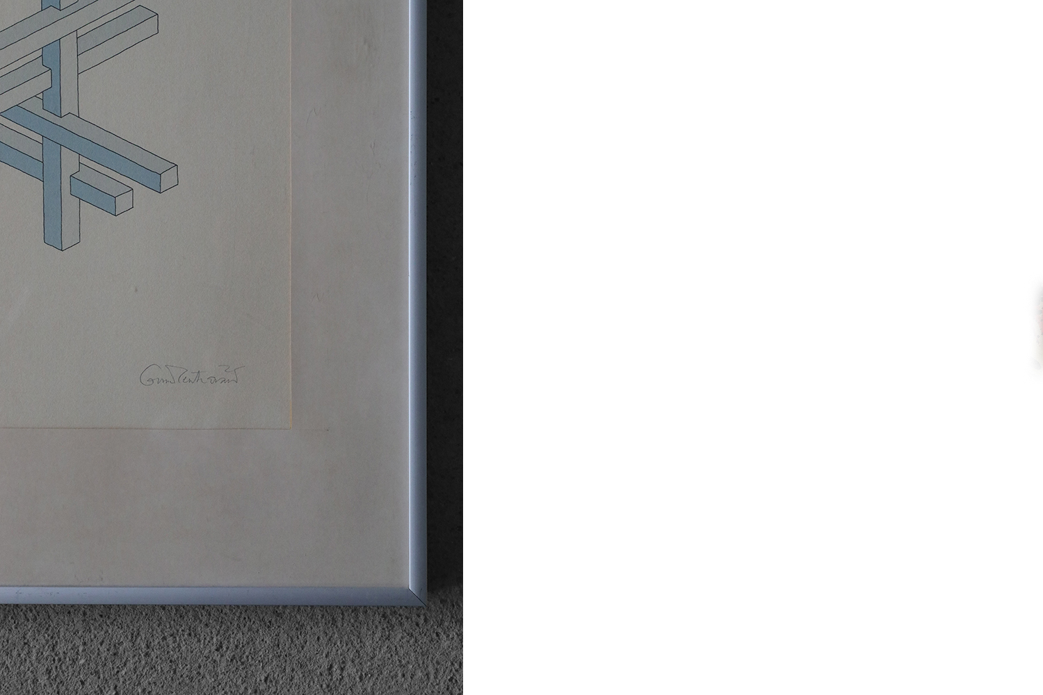 Oscar Reutersvärd, Impossible Figures,Color Lithograph, Framed