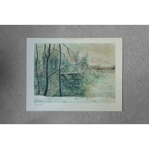 Bernard Gantner, Lac Hivernal Aux Voges, Lithograph on Woven Paper, 1970s