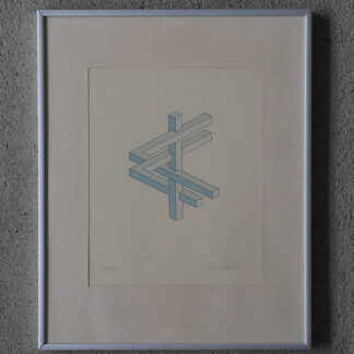 Oscar Reutersvärd, Impossible Figures,Color Lithograph, Framed