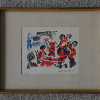 Paul Holsby, Yster lek, Color Lithograph, 1967, Framed