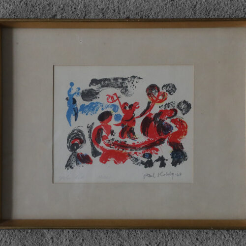 Paul Holsby, Yster lek, Color Lithograph, 1967, Framed