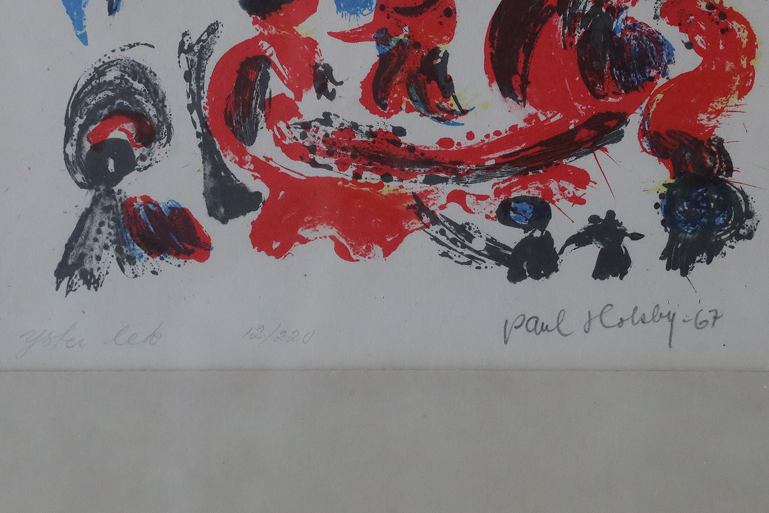 Paul Holsby, Yster lek, Color Lithograph, 1967, Framed