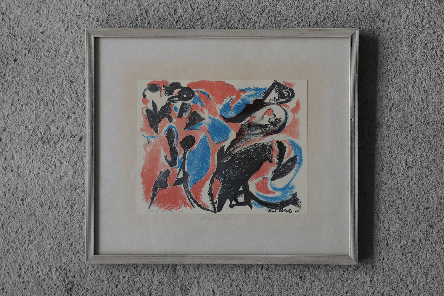 Paul Holsby, Bergets röda, Color Lithograph, 1963, Framed