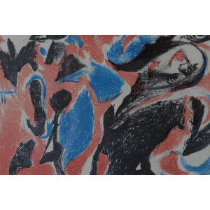 Paul Holsby, Bergets röda, Color Lithograph, 1963, Framed