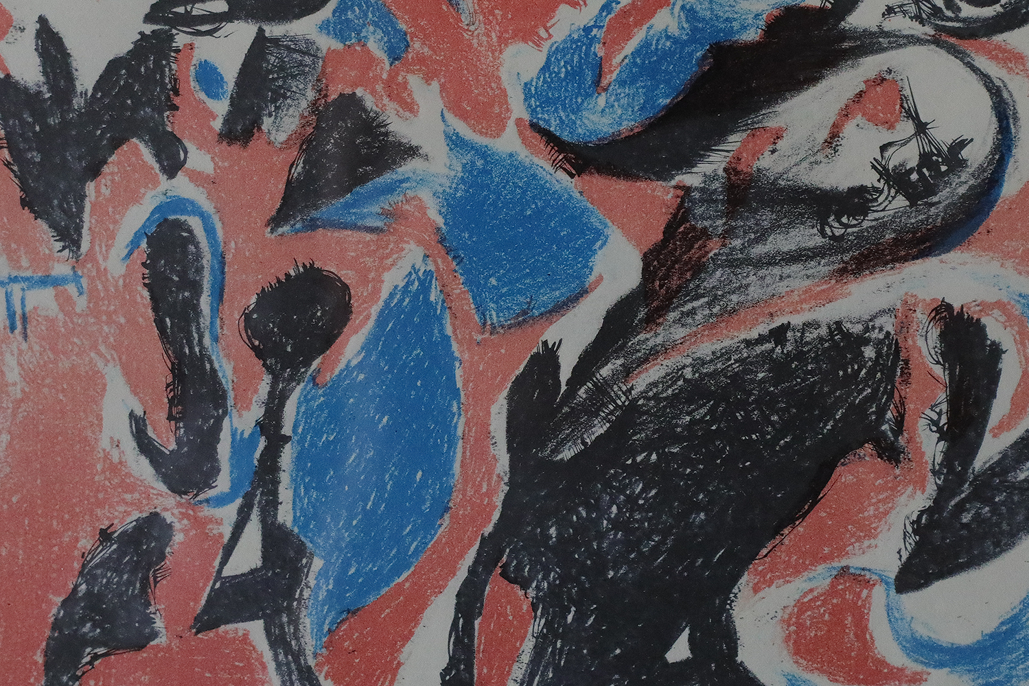 Paul Holsby, Bergets röda, Color Lithograph, 1963, Framed
