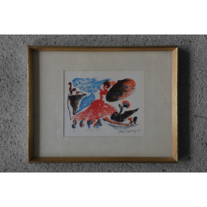 Paul Holsby, Spansk dans, Color Lithograph, 1967, Framed
