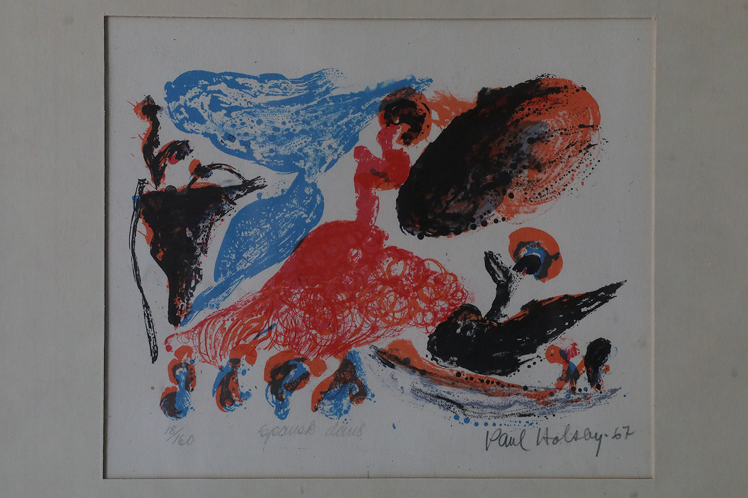 Paul Holsby, Spansk dans, Color Lithograph, 1967, Framed