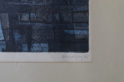 Bertil Lundberg, Komposition, Etching, 1962, Framed - Image 4