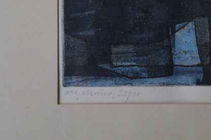 Bertil Lundberg, Komposition, Etching, 1962, Framed - Image 3