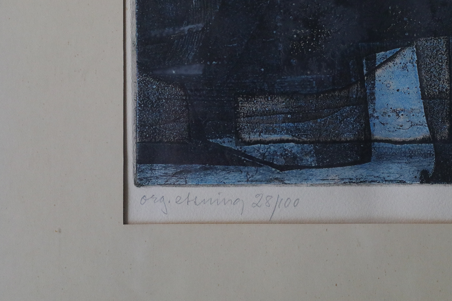 Bertil Lundberg, Komposition, Etching, 1962, Framed