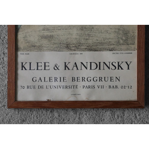 Original Exhibition Poster Klee & Kandinsky, Galerie Berggruen by Jacomet, Paris, 1960s, Framed