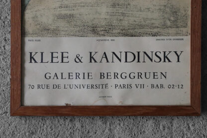 Original Exhibition Poster Klee & Kandinsky, Galerie Berggruen by Jacomet, Paris, 1960s, Framed - Image 5