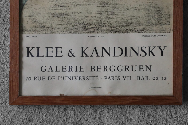 Original Exhibition Poster Klee & Kandinsky, Galerie Berggruen by Jacomet, Paris, 1960s, Framed