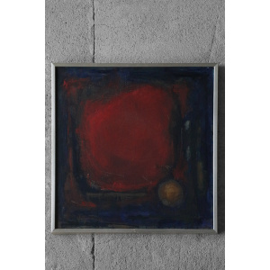 Eke Bjerén, Röd Aften, Oil on Canvas, 1962, Framed