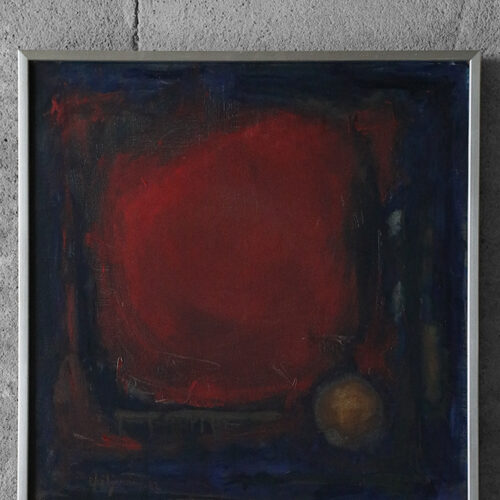 Eke Bjerén, Röd Aften, Oil on Canvas, 1962, Framed