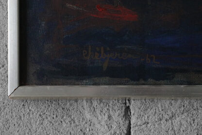 Eke Bjerén, Röd Aften, Oil on Canvas, 1962, Framed - Image 3