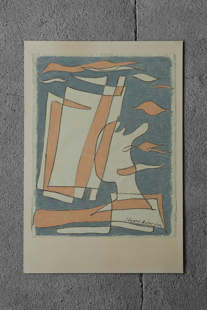 Pastel drawing by Edvard Andersson, Komposition