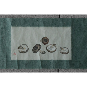 Japanese painting, Svampar, Mixed technique on Artistic Fabric, Denmark