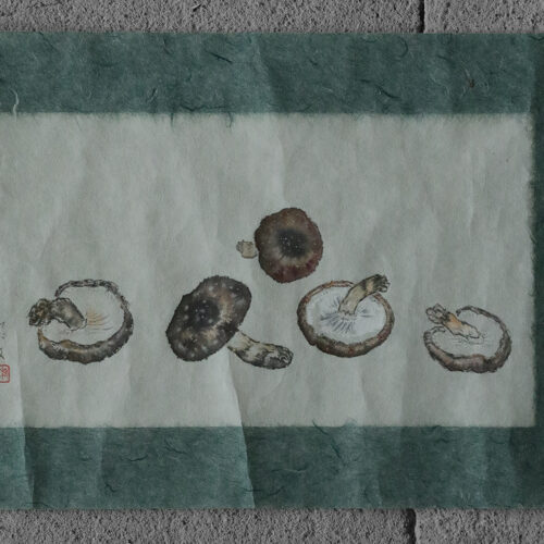 Japanese painting, Svampar, Mixed technique on Artistic Fabric, Denmark
