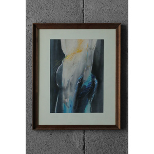 Watercolor, Pastel by Antoni Karwowski, Nude, Framed, 1992