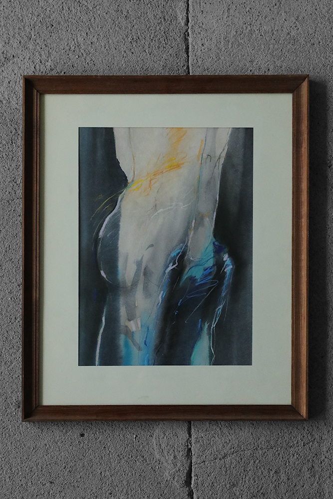 Watercolor, Pastel by Antoni Karwowski, Nude, Framed, 1992