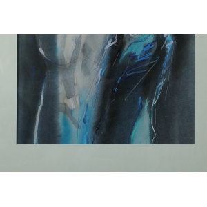 Watercolor, Pastel by Antoni Karwowski, Nude, Framed, 1992