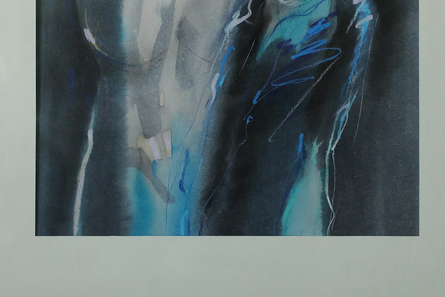 Watercolor, Pastel by Antoni Karwowski, Nude, Framed, 1992