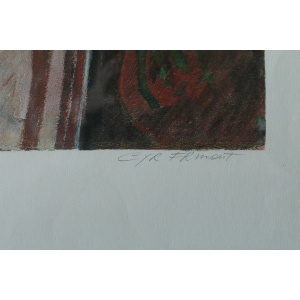 Color Lithograph by Cyr Frimout, Man with two heads, Framed