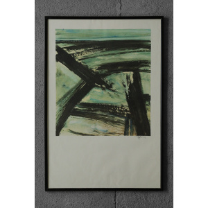Frans Minnaert, Composition, Color lithograph on Simili Japon Paper, 1990s, Framed
