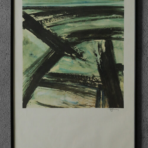 Frans Minnaert, Composition, Color lithograph on Simili Japon Paper, 1990s, Framed