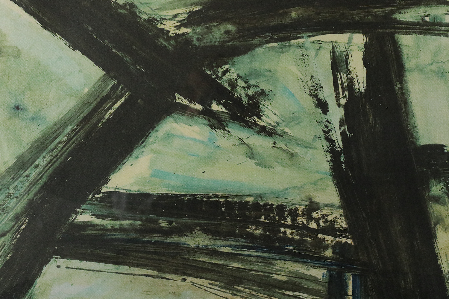 Frans Minnaert, Composition, Color lithograph on Simili Japon Paper, 1990s, Framed