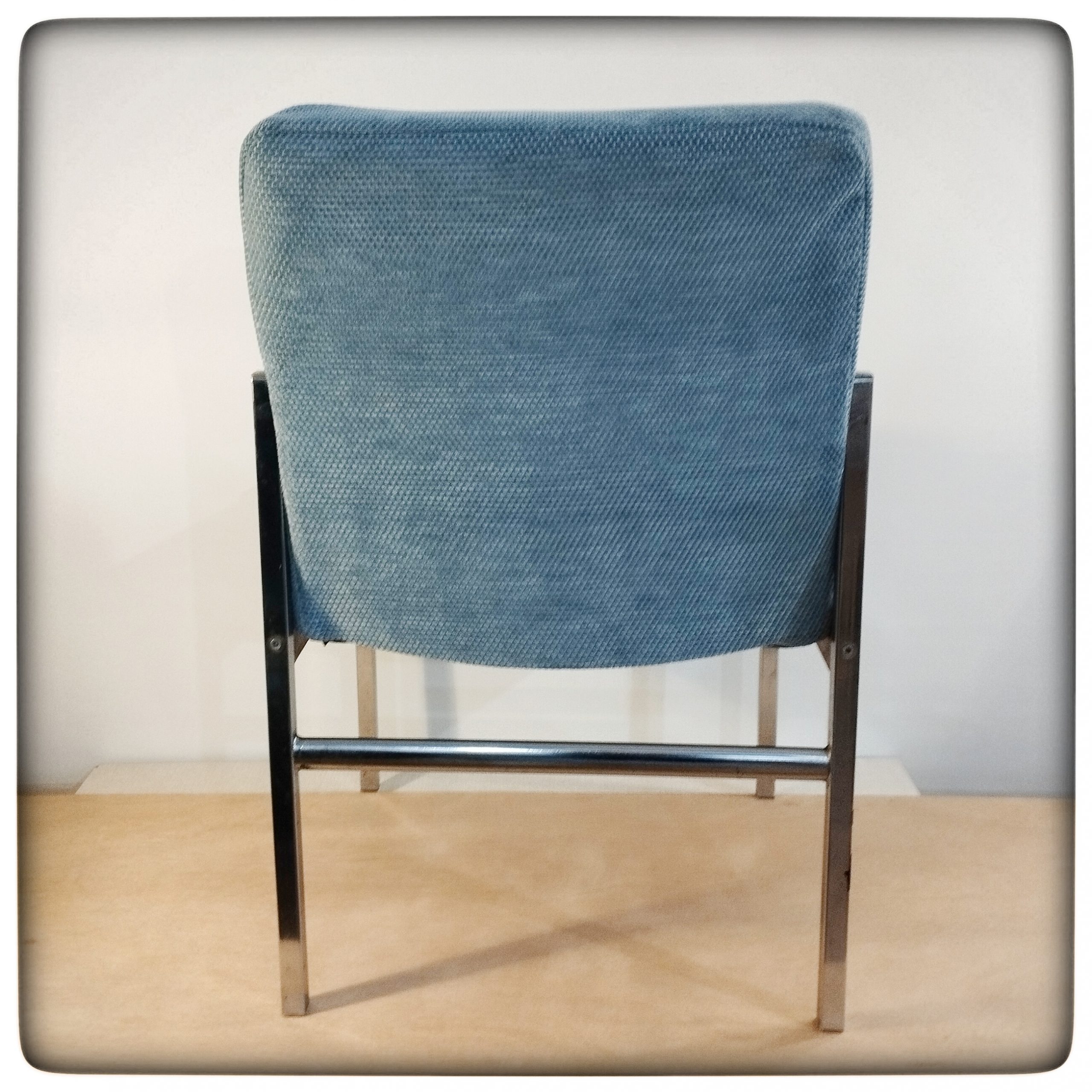 Pair of 1960s chrome and teak accent chairs
