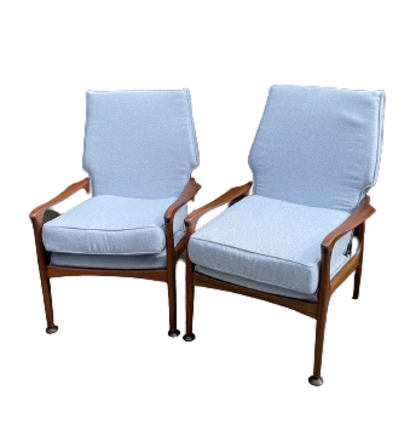 Midcentury Blue Lounge Chairs By Fred Lowen 1960s