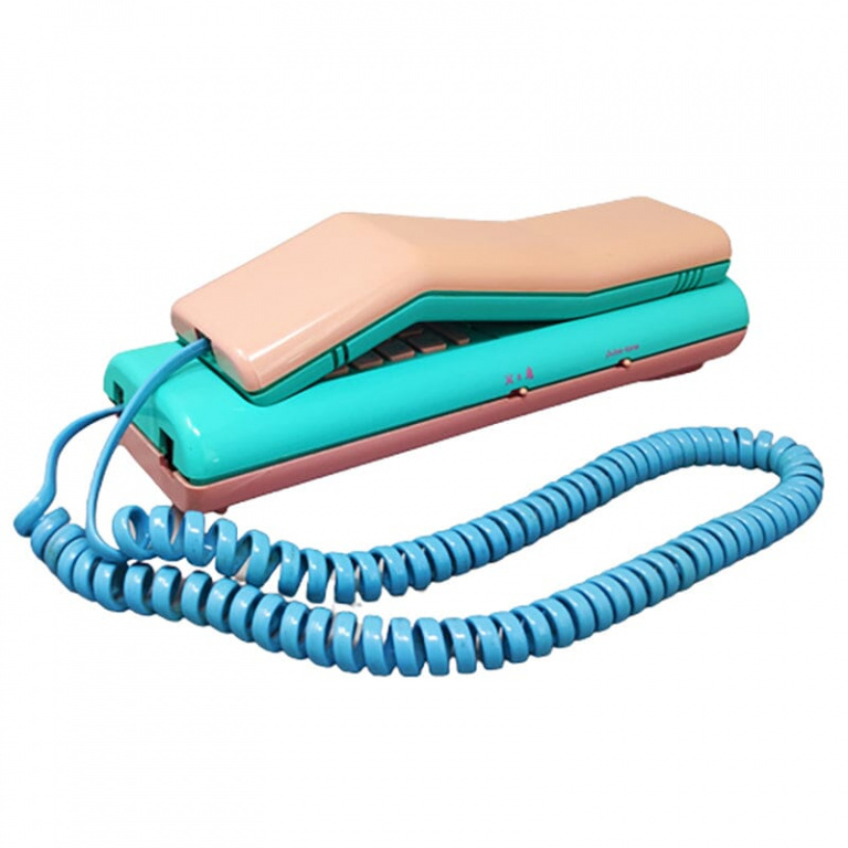 1980s (1989) Gorgeous Swatch Twin Phone "1st Model". Memphis Style