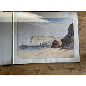 19th century sketch book watercolours of Cornwall and Scottish views