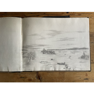19th century sketch book watercolours of Cornwall and Scottish views