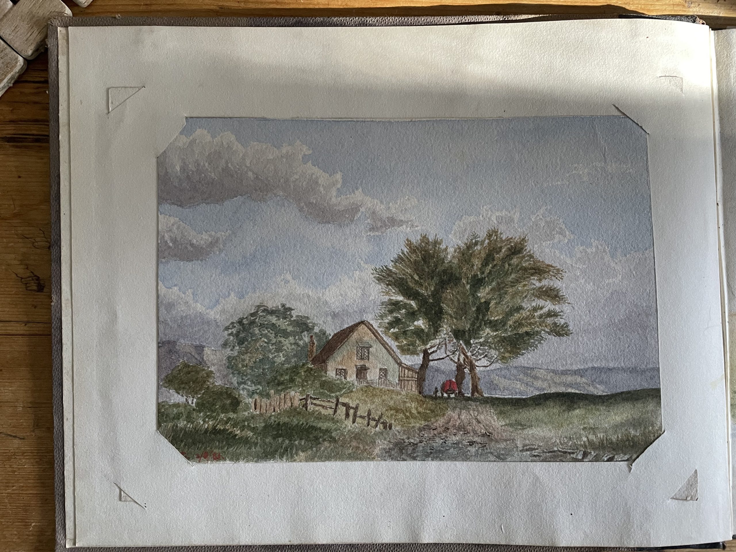19th century sketch book watercolours of Cornwall and Scottish views