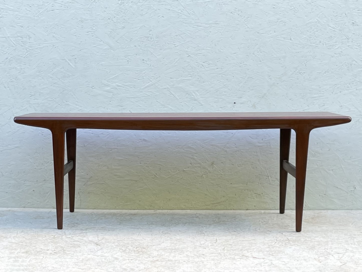 Long, Mid Century Dark Wood Coffee Table