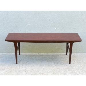 Long, Mid Century Dark Wood Coffee Table