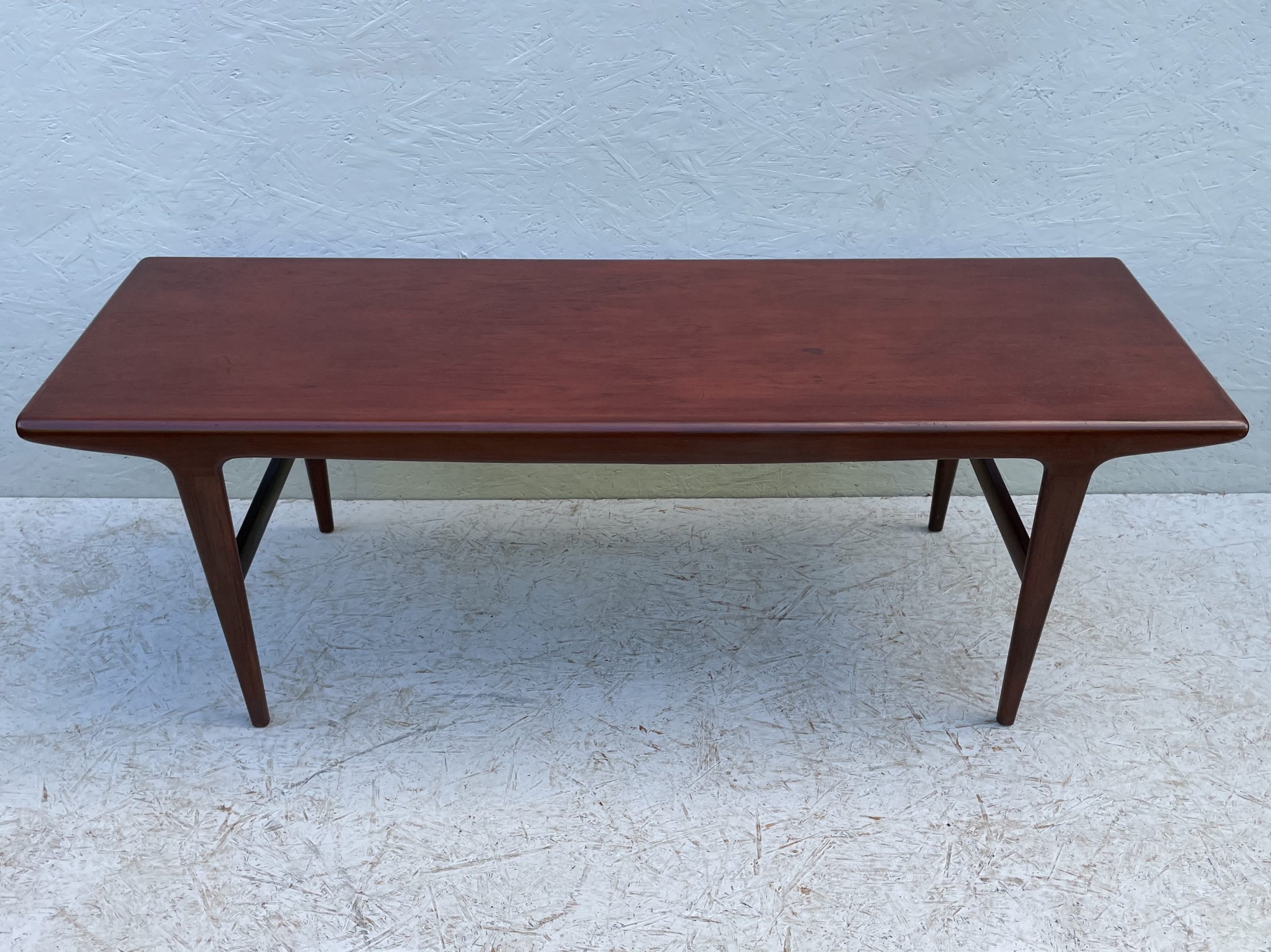 Long, Mid Century Dark Wood Coffee Table